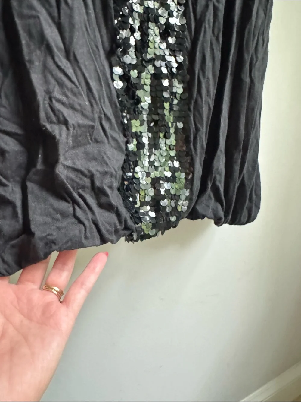 J. Crew Black Sequin Front Scoop Tank Top